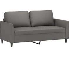 Dvivietė sofa, pilkos spalvos, 140cm, dirbtinė oda