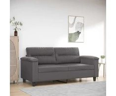 Dvivietė sofa, pilkos spalvos, 140cm, dirbtinė oda
