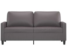 Dvivietė sofa, pilkos spalvos, 140cm, dirbtinė oda