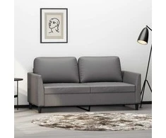 Dvivietė sofa, pilkos spalvos, 140cm, dirbtinė oda