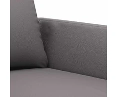 Dvivietė sofa, pilkos spalvos, 140cm, dirbtinė oda