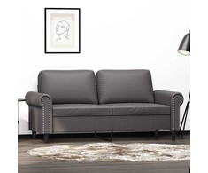 Dvivietė sofa, pilkos spalvos, 140cm, dirbtinė oda