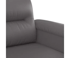 Dvivietė sofa, pilkos spalvos, 140cm, dirbtinė oda