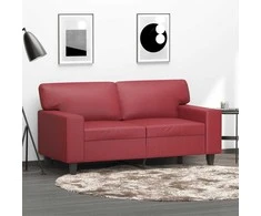 Dvivietė sofa, raudonojo vyno spalvos, 120cm, dirbtinė oda