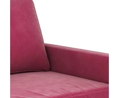 Dvivietė sofa, raudonojo vyno spalvos, 120cm, aksomas