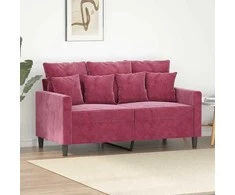 Dvivietė sofa, raudonojo vyno spalvos, 120cm, aksomas