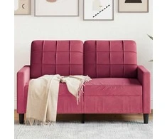 Dvivietė sofa, raudonojo vyno spalvos, 120cm, aksomas