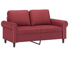 Dvivietė sofa, raudonojo vyno spalvos, 120cm, dirbtinė oda
