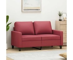 Dvivietė sofa, raudonojo vyno spalvos, 120cm, dirbtinė oda