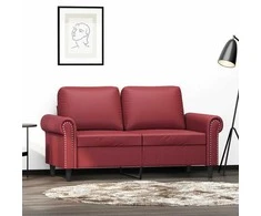 Dvivietė sofa, raudonojo vyno spalvos, 120cm, dirbtinė oda