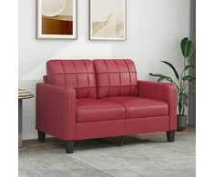 Dvivietė sofa, raudonojo vyno spalvos, 120cm, dirbtinė oda
