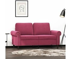 Dvivietė sofa, raudonojo vyno spalvos, 120cm, aksomas