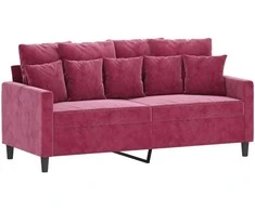 Dvivietė sofa, raudonojo vyno spalvos, 140cm, aksomas