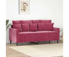 Dvivietė sofa, raudonojo vyno spalvos, 140cm, aksomas