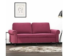 Dvivietė sofa, raudonojo vyno spalvos, 140cm, aksomas