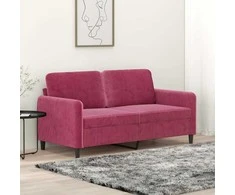 Dvivietė sofa, raudonojo vyno spalvos, 140cm, aksomas