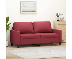 Dvivietė sofa, raudonojo vyno spalvos, 140cm, dirbtinė oda