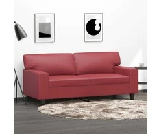 Dvivietė sofa, raudonojo vyno spalvos, 140cm, dirbtinė oda