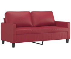 Dvivietė sofa, raudonojo vyno spalvos, 140cm, dirbtinė oda