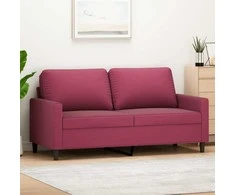 Dvivietė sofa, raudonojo vyno spalvos, 140cm, aksomas