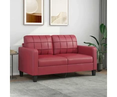 Dvivietė sofa, raudonojo vyno spalvos, 140cm, dirbtinė oda