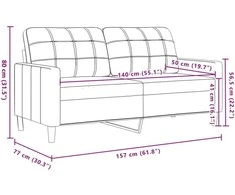 Dvivietė sofa, raudonojo vyno spalvos, 140cm, aksomas
