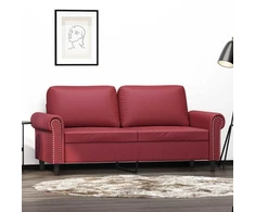 Dvivietė sofa, raudonojo vyno spalvos, 140cm, dirbtinė oda