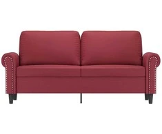 Dvivietė sofa, raudonojo vyno spalvos, 140cm, dirbtinė oda