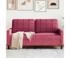 Dvivietė sofa, raudonojo vyno spalvos, 140cm, aksomas