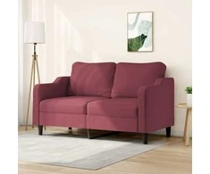 Dvivietė sofa, raudonojo vyno spalvos, 140cm, audinys