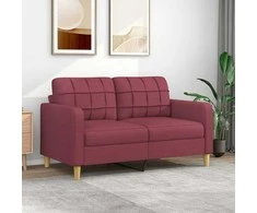 Dvivietė sofa, raudonojo vyno spalvos, 140cm, audinys