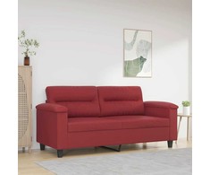 Dvivietė sofa, raudonojo vyno spalvos, 140cm, dirbtinė oda