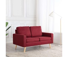 Dvivietė sofa, raudonojo vyno spalvos, audinys