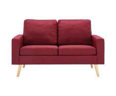 Dvivietė sofa, raudonojo vyno spalvos, audinys