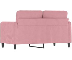 Dvivietė sofa, rožinės spalvos, 120cm, aksomas