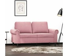 Dvivietė sofa, rožinės spalvos, 120cm, aksomas