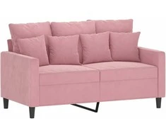 Dvivietė sofa, rožinės spalvos, 120cm, aksomas