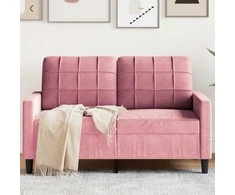 Dvivietė sofa, rožinės spalvos, 120cm, aksomas
