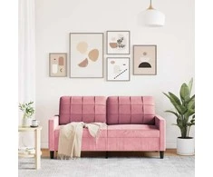 Dvivietė sofa, rožinės spalvos, 140cm, aksomas