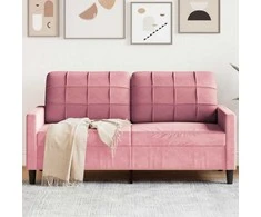 Dvivietė sofa, rožinės spalvos, 140cm, aksomas