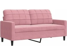 Dvivietė sofa, rožinės spalvos, 140cm, aksomas