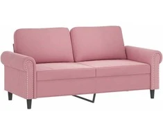 Dvivietė sofa, rožinės spalvos, 140cm, aksomas
