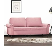 Dvivietė sofa, rožinės spalvos, 140cm, aksomas