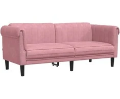 Dvivietė sofa, rožinės spalvos, aksomas