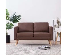 Dvivietė sofa, ruda, audinys