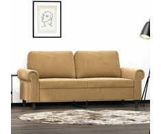 Dvivietė sofa, rudos spalvos, 140cm, aksomas