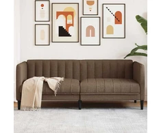 Dvivietė sofa, rudos spalvos, dirbtinė versta oda