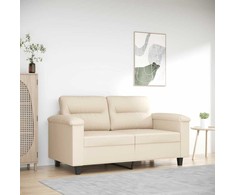Dvivietė sofa, smėlio spalvos, 120cm, mikropluošto audinys