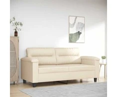 Dvivietė sofa, smėlio spalvos, 140cm, mikropluošto audinys