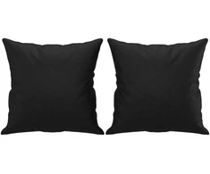Dvivietė sofa su pagalvėlėmis, juoda, 140cm, dirbtinė oda